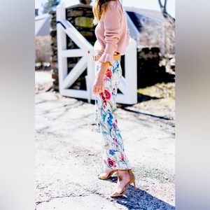 Ann Taylor Floral Wide Leg Pants